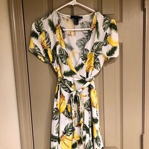 Forever21 Tropical Banana Wrap dress
